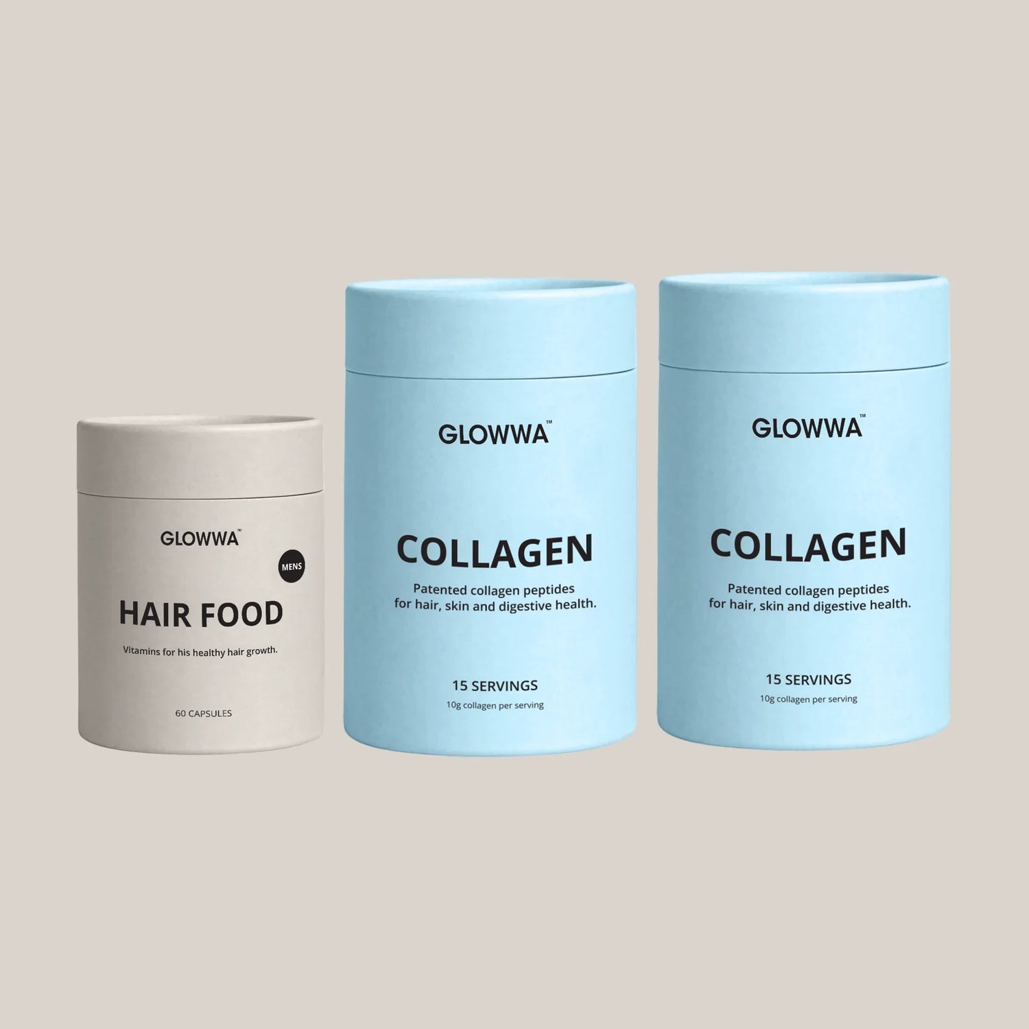 GLOWWA HAIR FOOD MENS + COLLAGEN MONTH SUPPLY